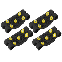 2 Pairs 5 Stud Non Slip Shoe Covers Black Silicone Climbing Spikes Snowfield Grippers Anti Slip Shoe Covers Fits Most for Hiking