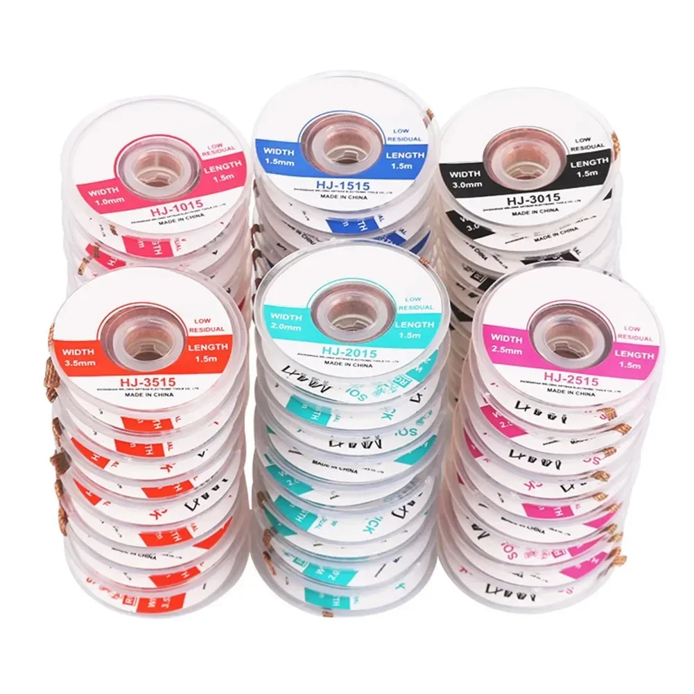 

1.0mm/1.5mm/2.0mm/2.5mm/3.0mm/3.5mm Desoldering Braid Tape Copper Solder Wire Soldering Wicks Tin Solder Removal Braid Welding