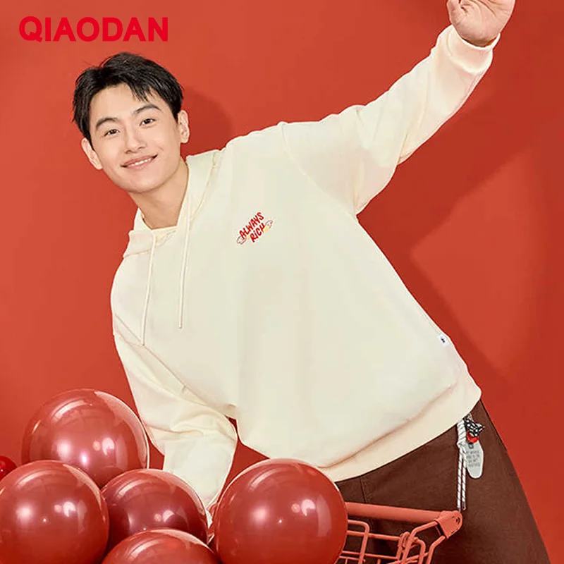 

Мужская толстовка QIAODAN 2025: Зимний комфортный свободный крой, круглый вырез, длинный рукав, теплая повседневная спортивная одежда QXLWD3251013