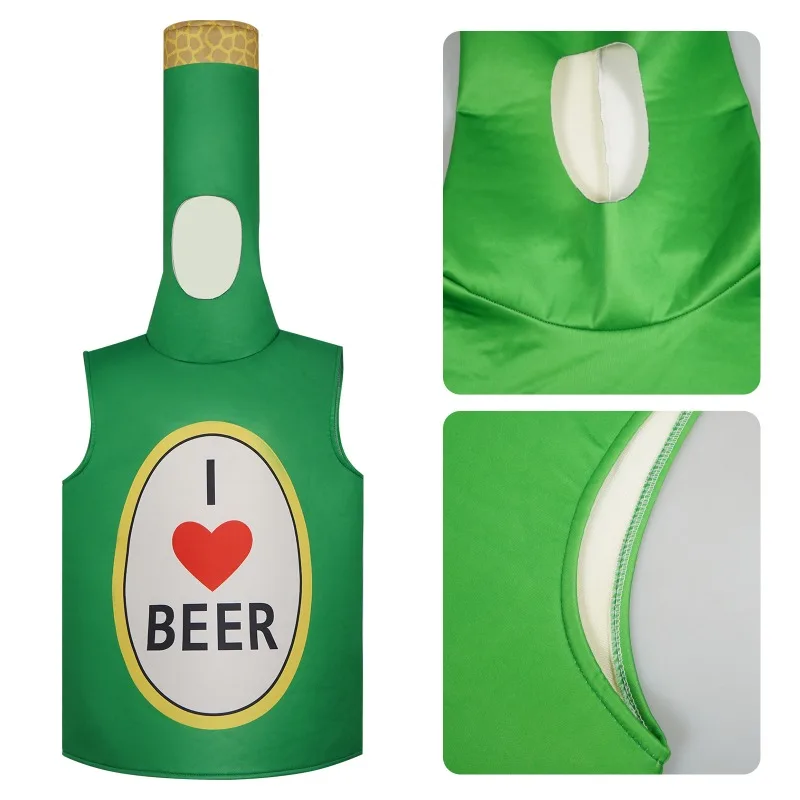 هالوين زجاجة بيرة تأثيري نيسيي-الإبداعية مضحك جوفي الزي-للجنسين مرحلة الأداء ارتداء للحفلات التنكرية تحت عنوان