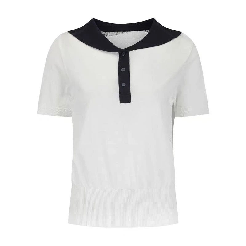 2026 Women Golf Knit Short Sleeve Shirt Cooling Soft Breathable Summer Sports Top Casual Golf Wear