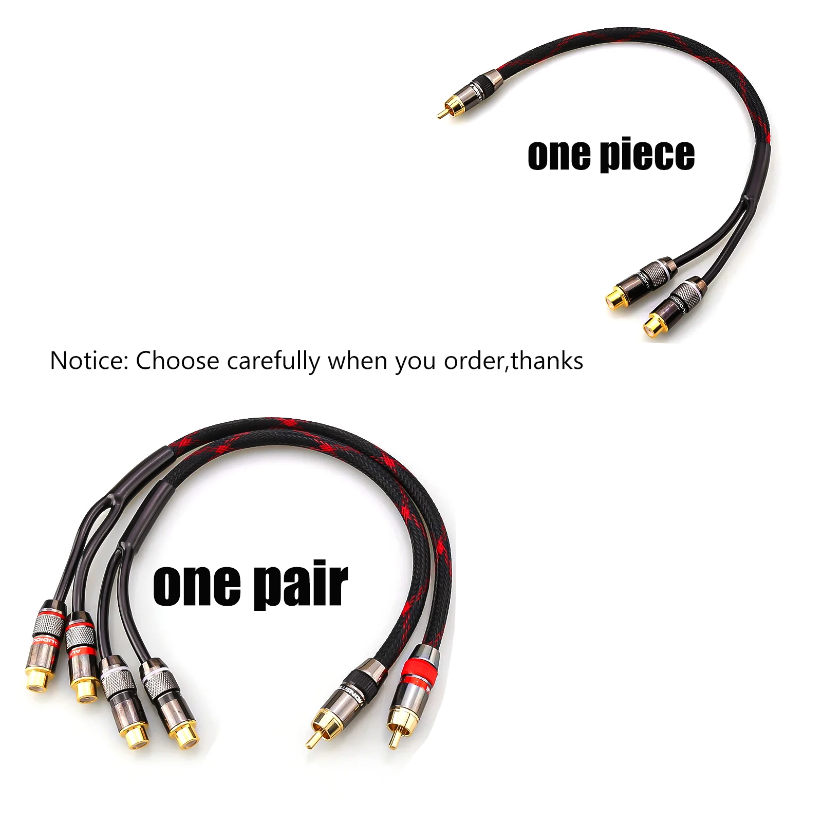 1 ذكر إلى 2 أنثى المزدوج المتكلم Y محول موصل تمديد الحبل محمية RCA الفاصل مضخم صوت ستيريو الصوت والفيديو كابل