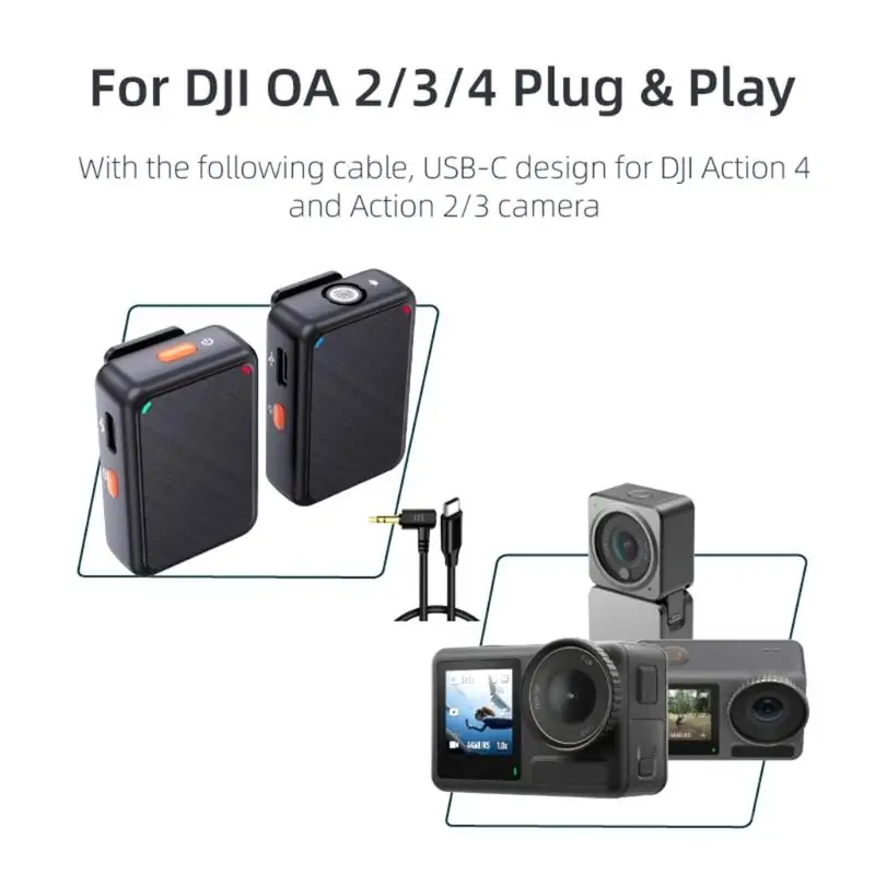 액션 4 3 2 스포츠 카메라용 전방향 마이크 Type-C 포트 2.4GHz