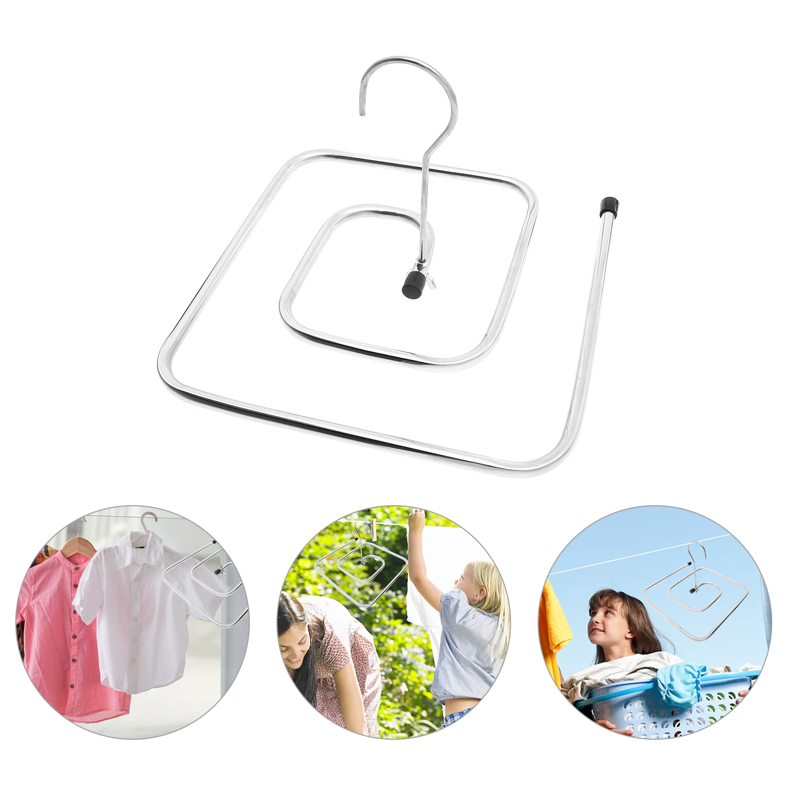 

2pcs Rotating Clothes Hanger Stainless Steel Quick Drying Rack for Quilts Blankets Child Bed Sheet Saving