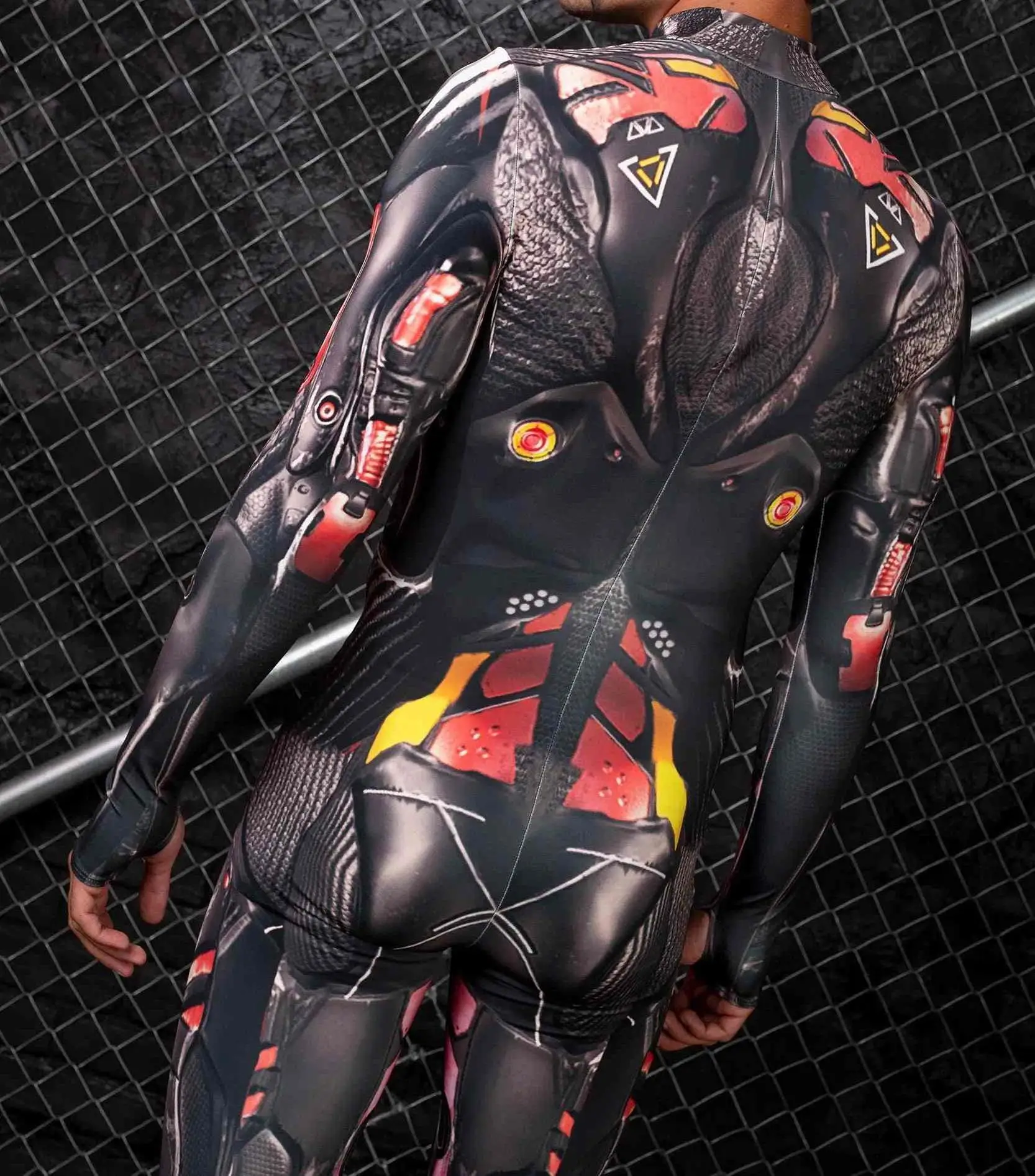 Bunte Mechanische Muskel-Tights Herren Jumpsuit Punk Cosplay Kostüm Bodysuit Party Festival Zentai Radsportbekleidung – Detail 22