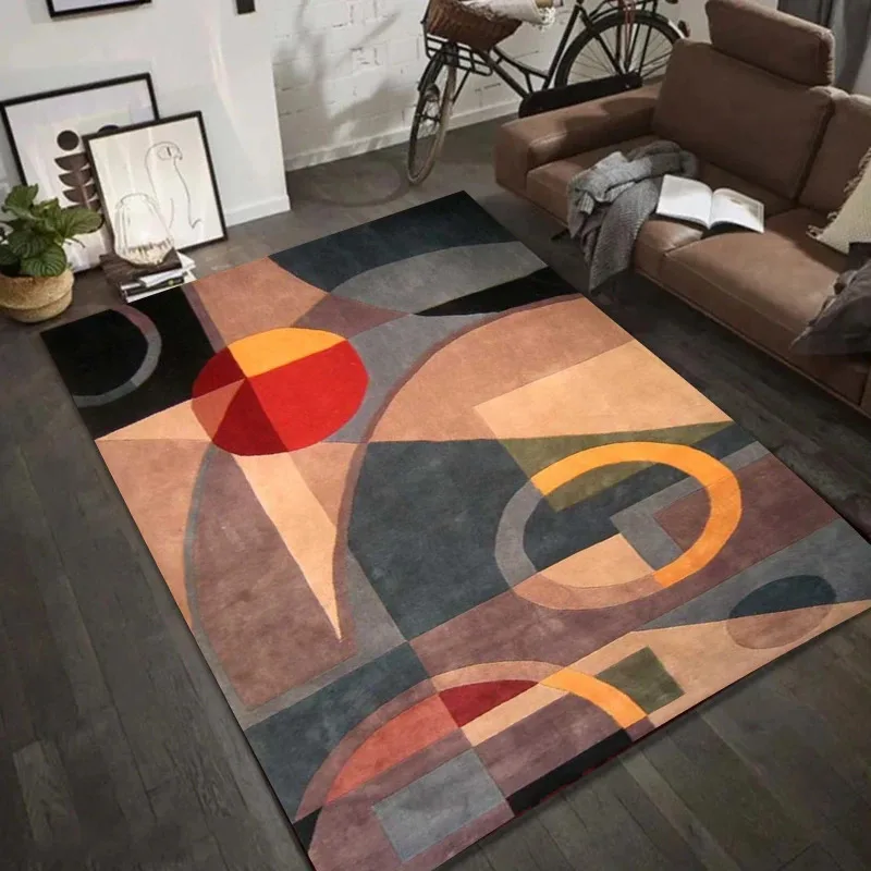 VIKAMA Abstrakter geometrischer Teppich, moderner Art-Deco-Teppich, weicher Teppich für Wohnzimmer, Schlafzimmer, Heimdekoration