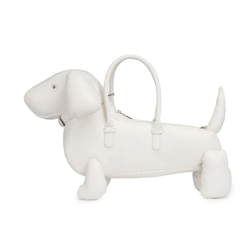 white Bolso lindo y creativo de moda para perros salchicha bolso de hombro tipo bandolera de cuero suave ligero gran capacidad