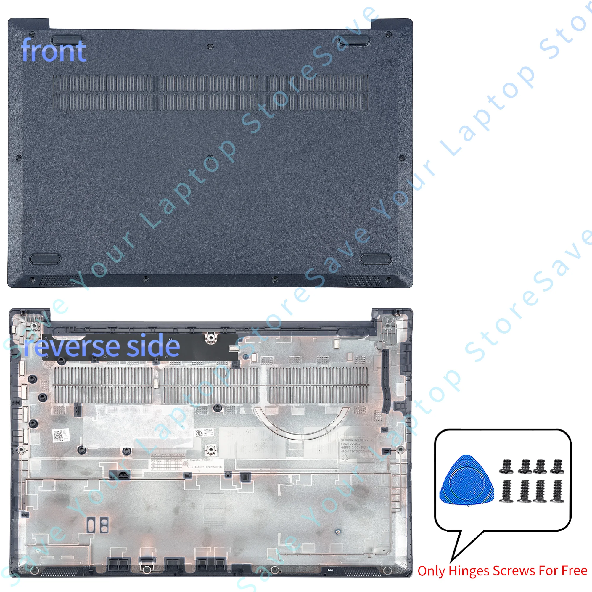 Imagem -05 - Tampa Traseira Moldura Palmrest Dobradiça de Caixa Inferior para Lenovo Ideapad 15s 2023 15itl05 15ada05 315 3-15are05 15iml05 15iil05 Novo