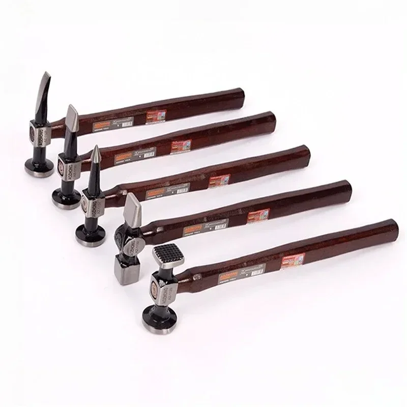 High-carbon Steel Multifunctional Sheet Metal Hammer Professional Car Repair Tools Wood Handle Hammer Woodworking Hand Tools