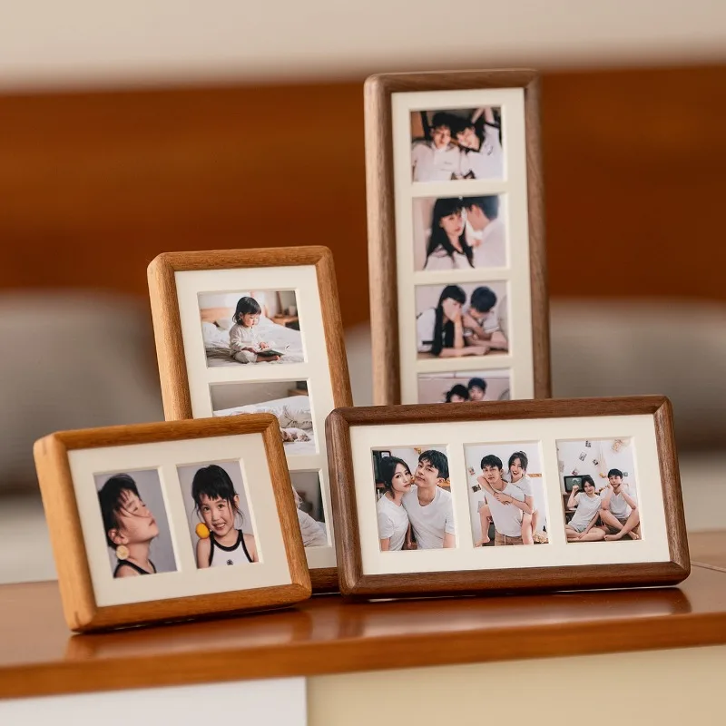 Multi-Grid Solid Wood Photo Frame Collage Picture Frames for Tabletop DIY Picture Display Personalized Photo Array for Kids Room