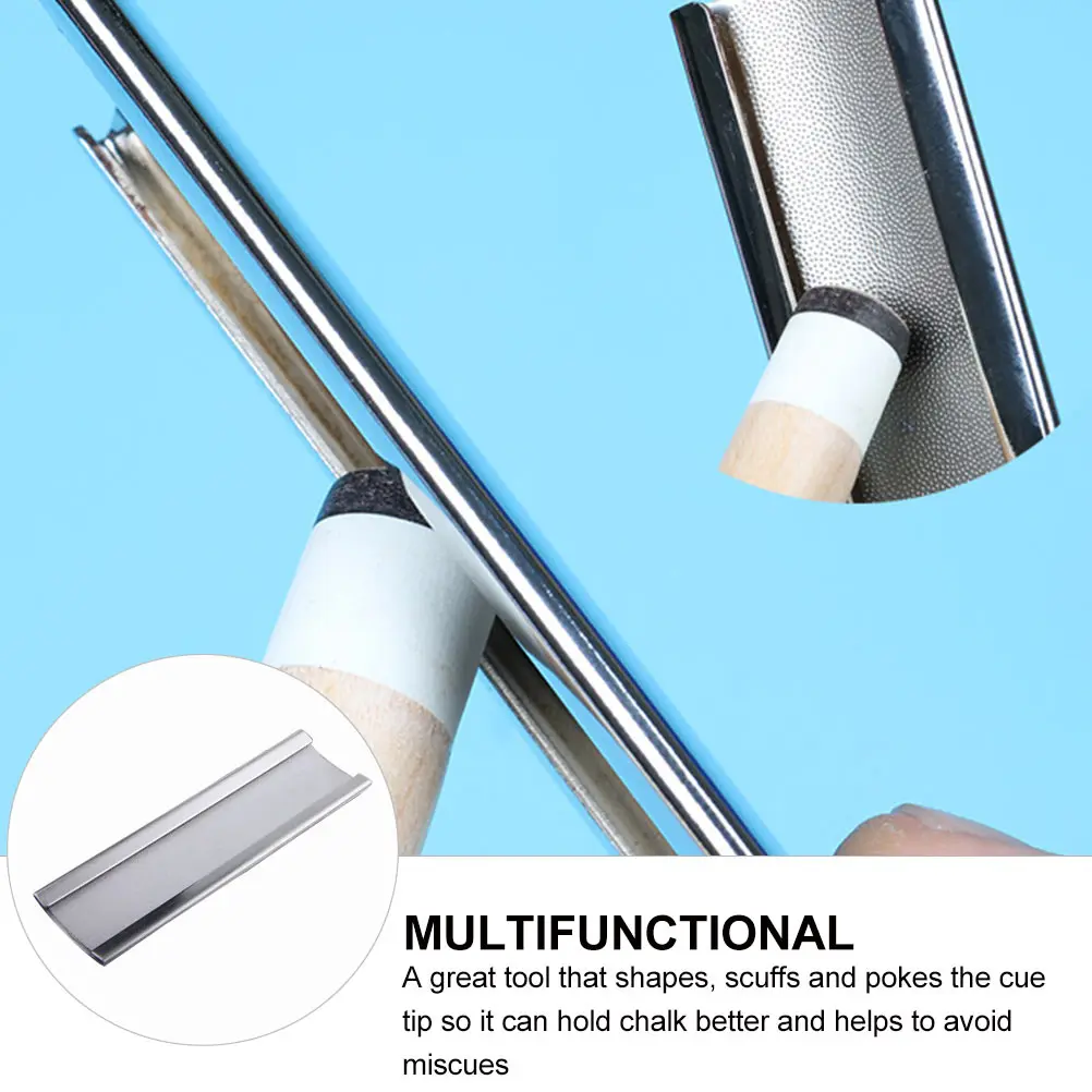 

Stainless Steel Billiard Cue Shaper Smooth Surface Rust Prevention Practical Pool Cue Sander Tip Tools Accessory File Repair
