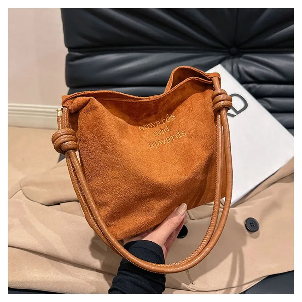 The New Suede Handbag Rope Buckle Design Multicolor Crossbody Bag Adjustable Straps Handbags Female
