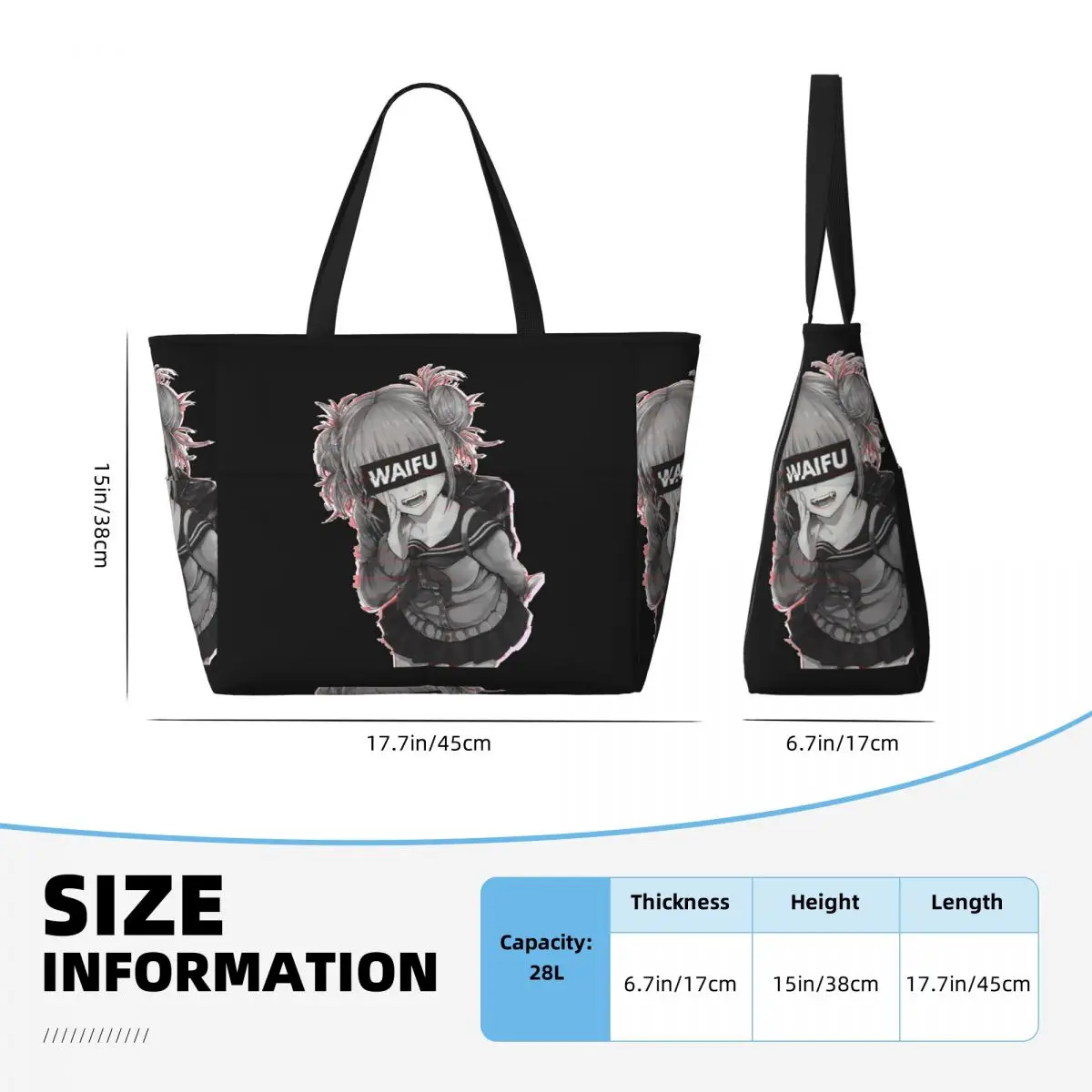 Himiko Toga Boku No My Hero Academia Borsa tote da spiaggia Sport Palestra Yoga Borsone Borsa tote grande Borsa da viaggio da donna Borsa fitness