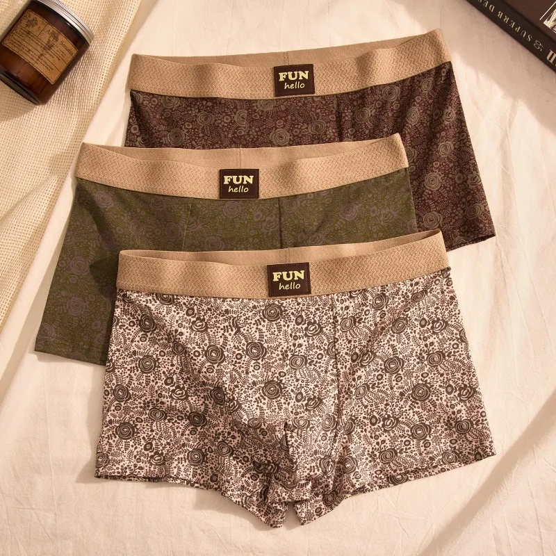 

Мужские хлопковые боксеры, антибактериальные трусы-боксеры с принтом роз, дышащее мягкое мужское нижнее белье