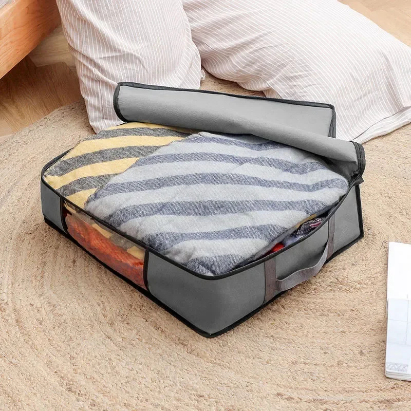 Under Bed Storage Translucent Wardrobe Durable Foldable High Grade Quilt Bag Household Finishing Cabinet Clothes Organizing Box