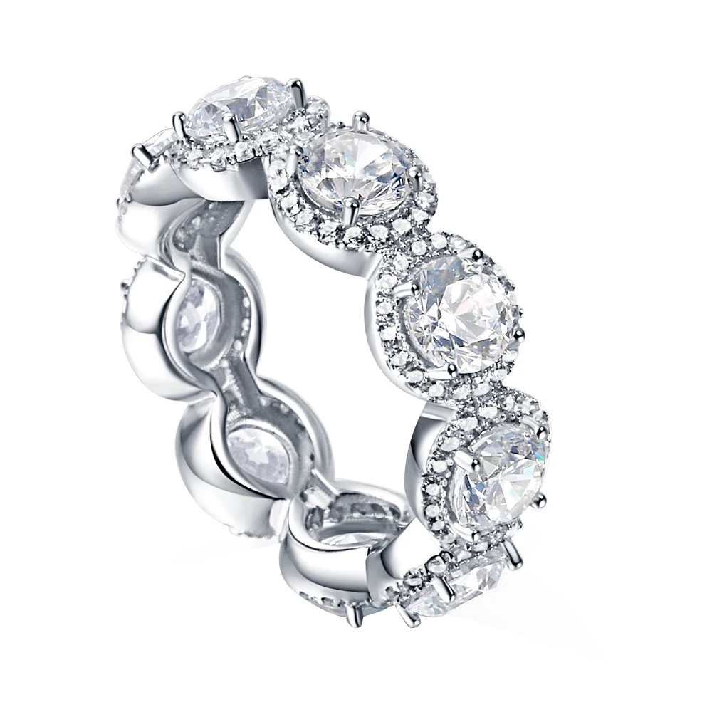 

Bridal Wedding Rings Women Sparkling Diamonds Eternity Band Ring
