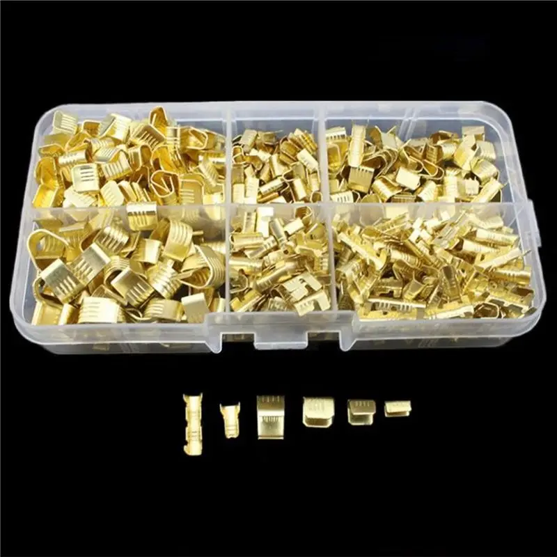 DT17 1100 Pcs U Shape Copper Ring Terminals Crimp Kit - Terminal Connector Crimping Buckle Cable Clip Wire Terminal Kit, 6