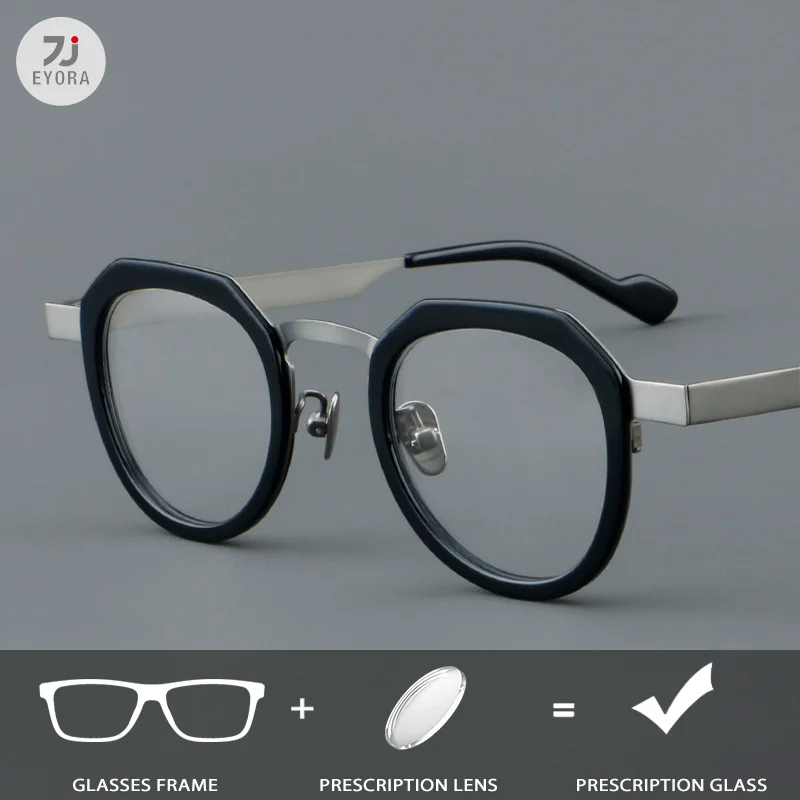 EYORA Versatile Acetate Pure Ti Reading Glasses for Women Photochromic Anti Blue Light Intelligent Progressive Multifocal Lenses