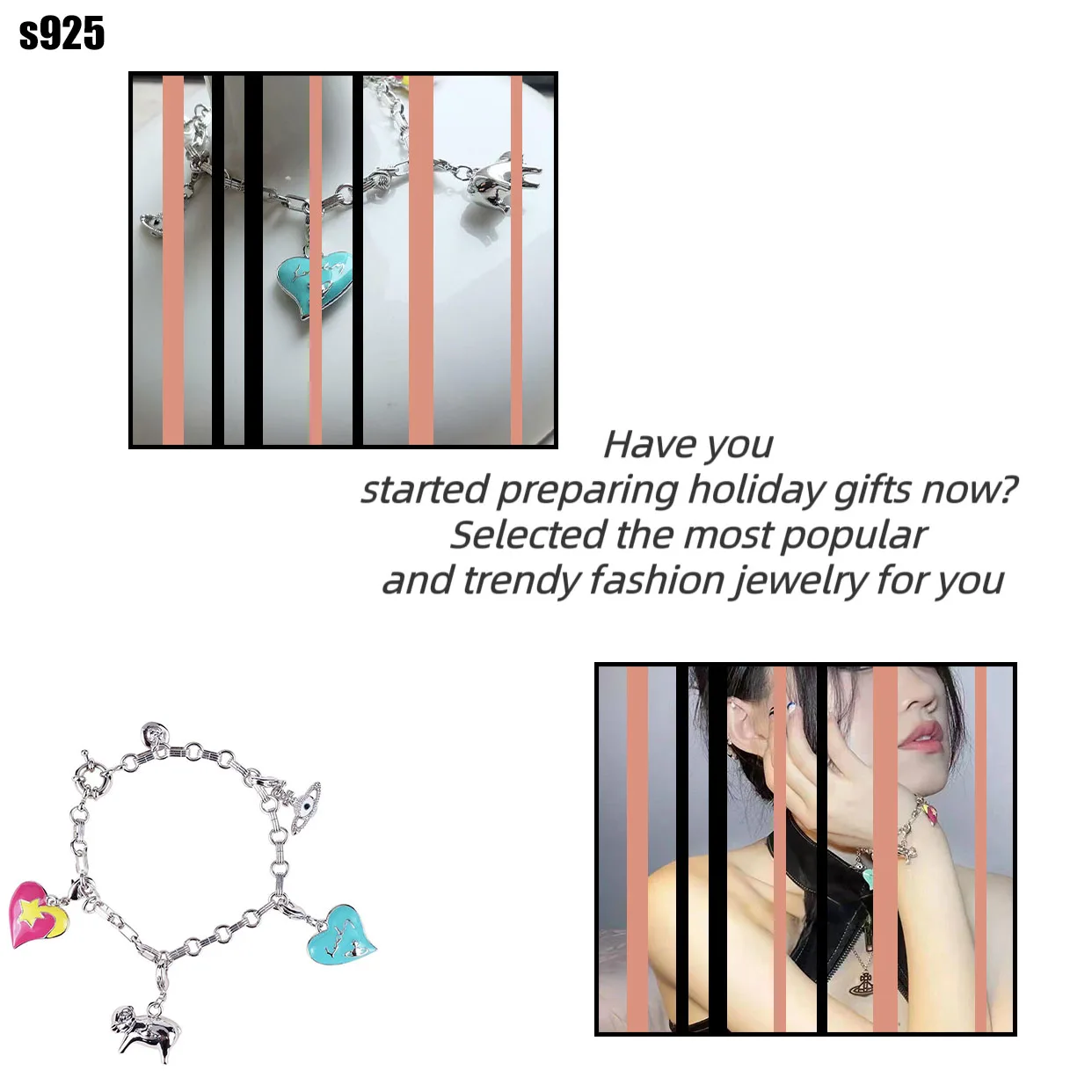 

Pure silver s925 bracelet Exquisite and versatile, fashionable and high-end, sweet and fresh handmade accessories