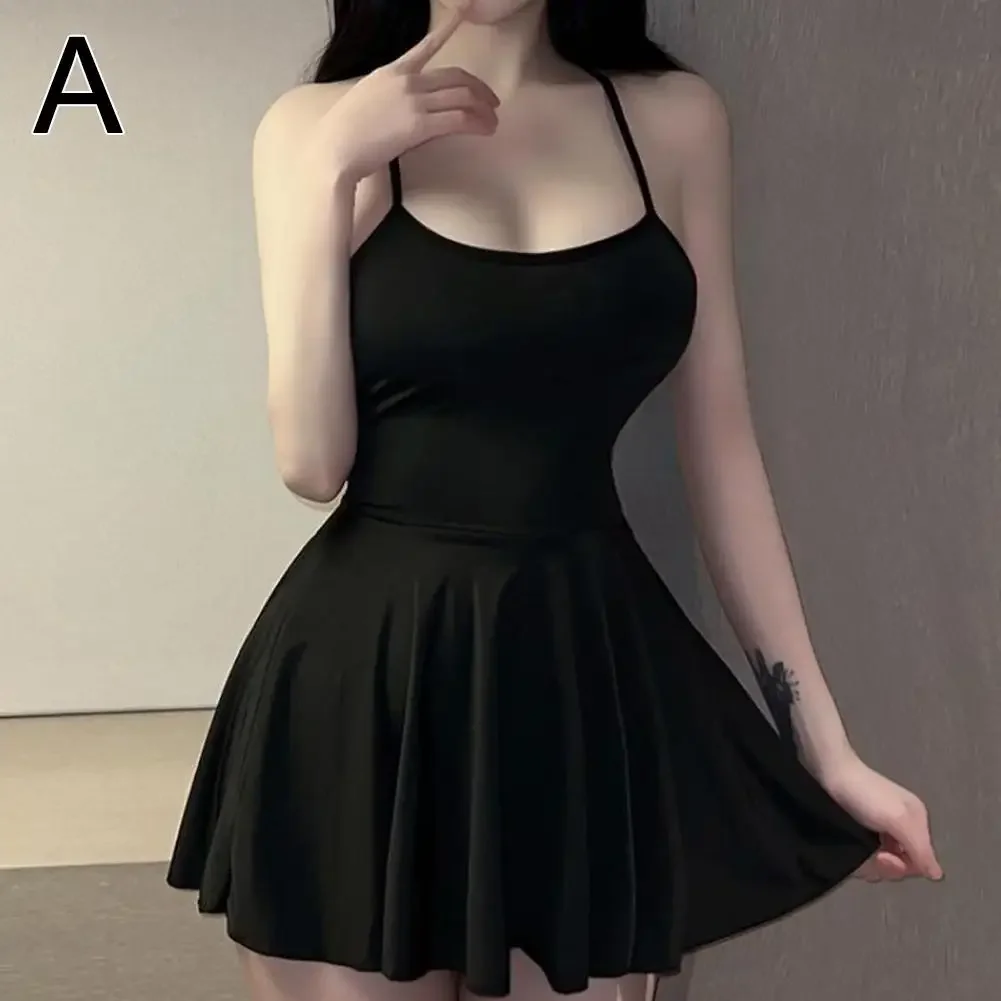 NEUES Damen Plissiertes Mikro-Minikleid, Bandage, Glattes, Gleichmäßiges Slip-Minikleid, Nachtclub-Outfit, Verführerisches Rüschenkleid, Rückenfrei, Sexy – Detail 14