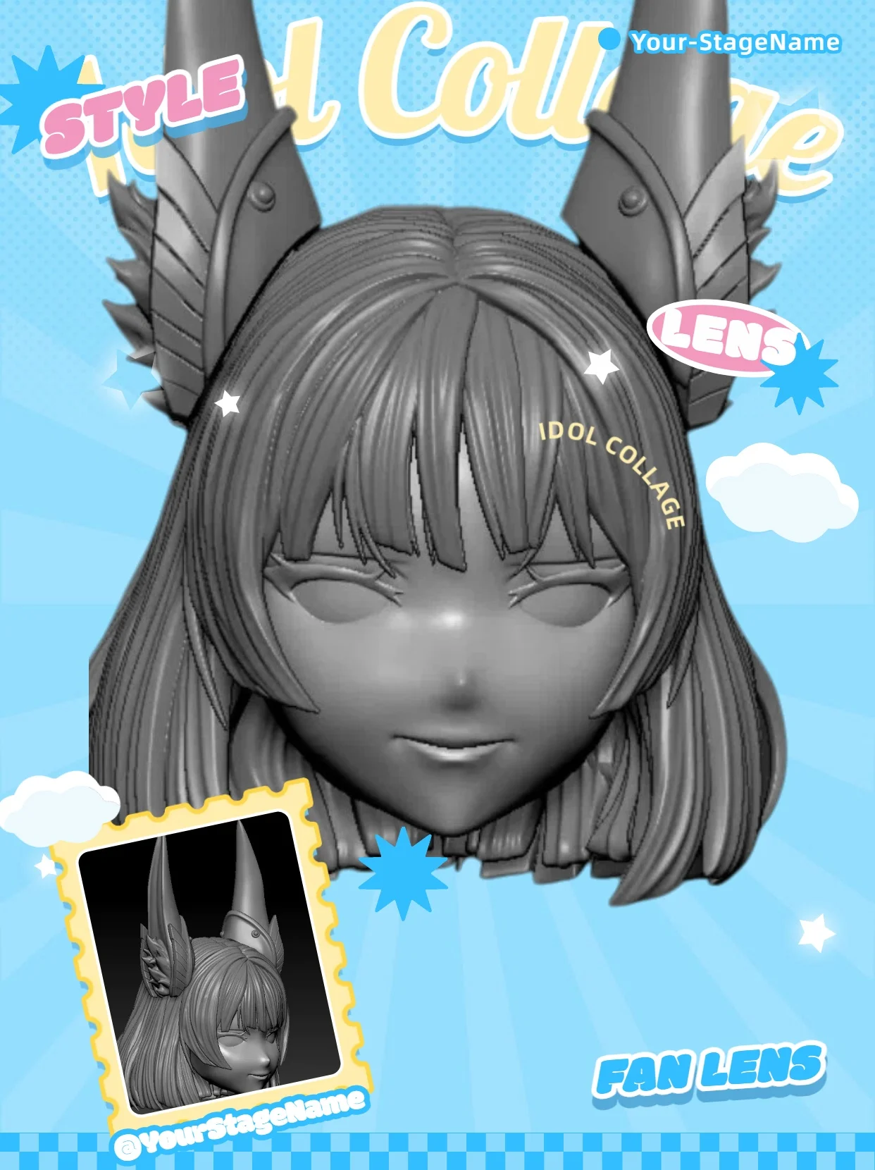 【Unpainted】1/12 Scale Female Solider Uni Straight Bangs Iconic Pointed Earrings White Head Carving For 6'' Action Figure Model