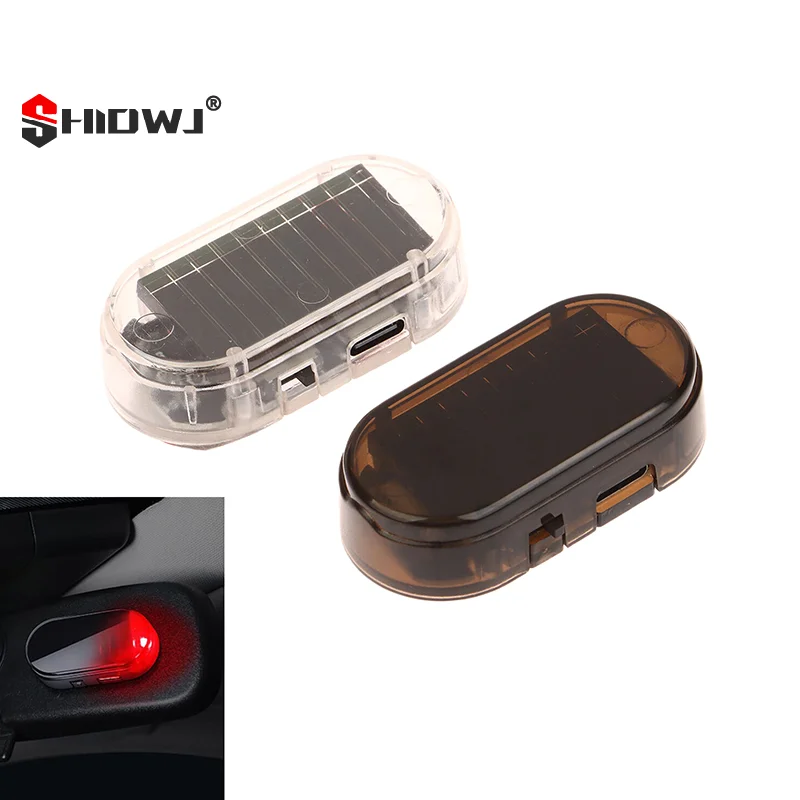 Solar-Powered Flashing LED Light, Simulated Car Security Alarm, Wireless Anti-Theft Warning Device