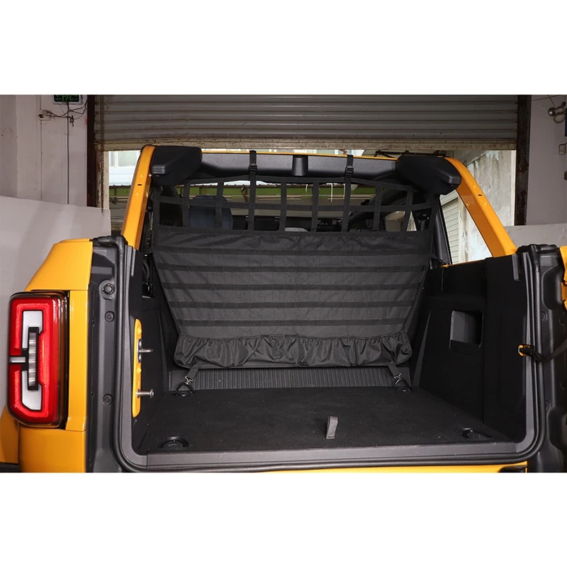 Car Trunk Pet Isolation Net Storage Organizer For Ford Bronco 2021 2022 4 Doors Interior Accessories