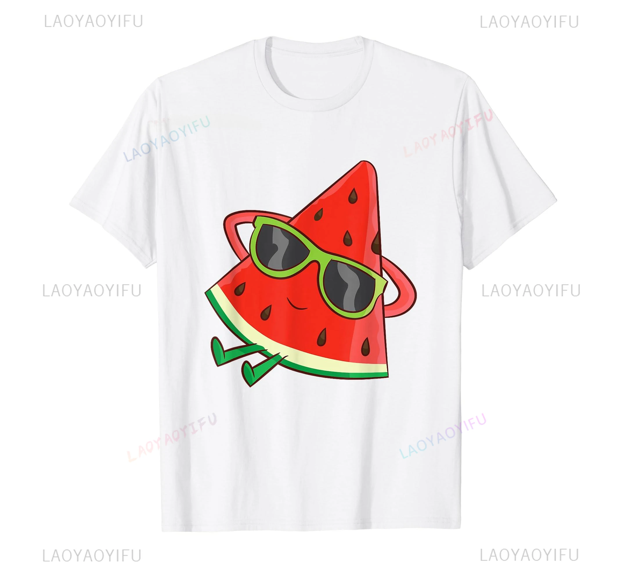 ผู้ชายผู้หญิง UNISEX T เสื้อ Melon ฤดูร้อนผลไม้แว่นตากันแดดบนเสื้อยืดแตงโม