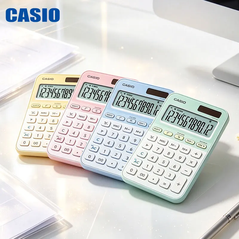 Casio MS-20YC/SL-310YC Macaro pink Calculator Cute Girl Heart 12 large screen student exam office portable mini