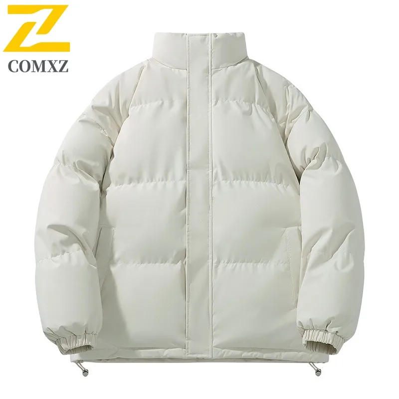 

COMXZ городская велосипедная мужская стеганая куртка с воротником-стойкой уличная ветрозащитная парка минималистичный уличный стиль легкие зимние куртки