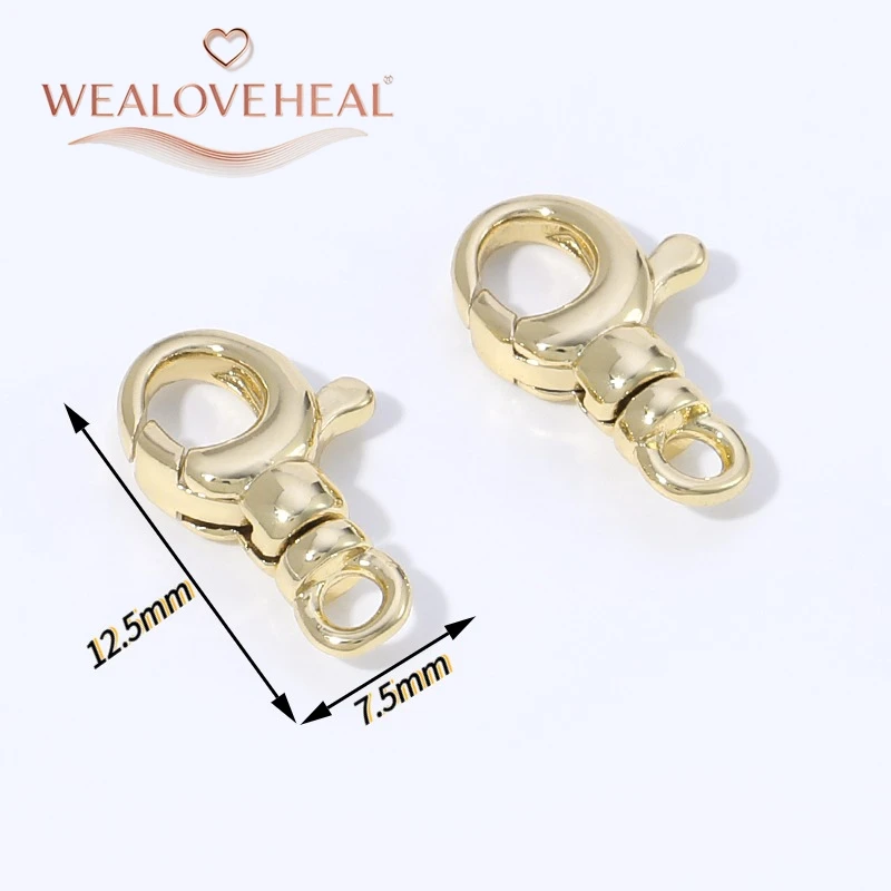 armband verschluss, 12,5mm 18K Vergoldeter Messing-Karabinerhaken Hochwertiger Metall-Federhaken für DIY Halsketten Armbänder Schmuckherstellung Zubehör Großhandel – Detail 16