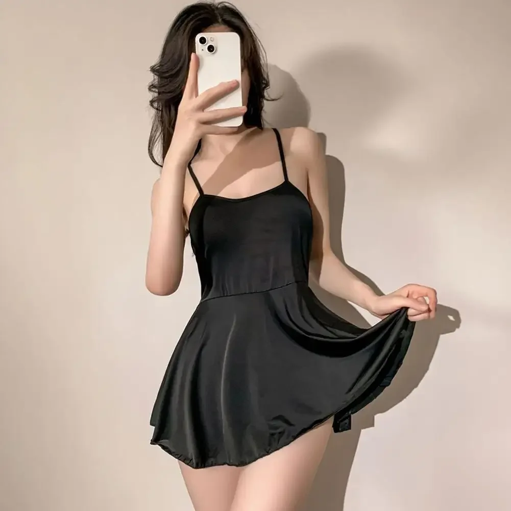 NEUES Damen Plissiertes Mikro-Minikleid, Bandage, Glattes, Gleichmäßiges Slip-Minikleid, Nachtclub-Outfit, Verführerisches Rüschenkleid, Rückenfrei, Sexy – Detail 11