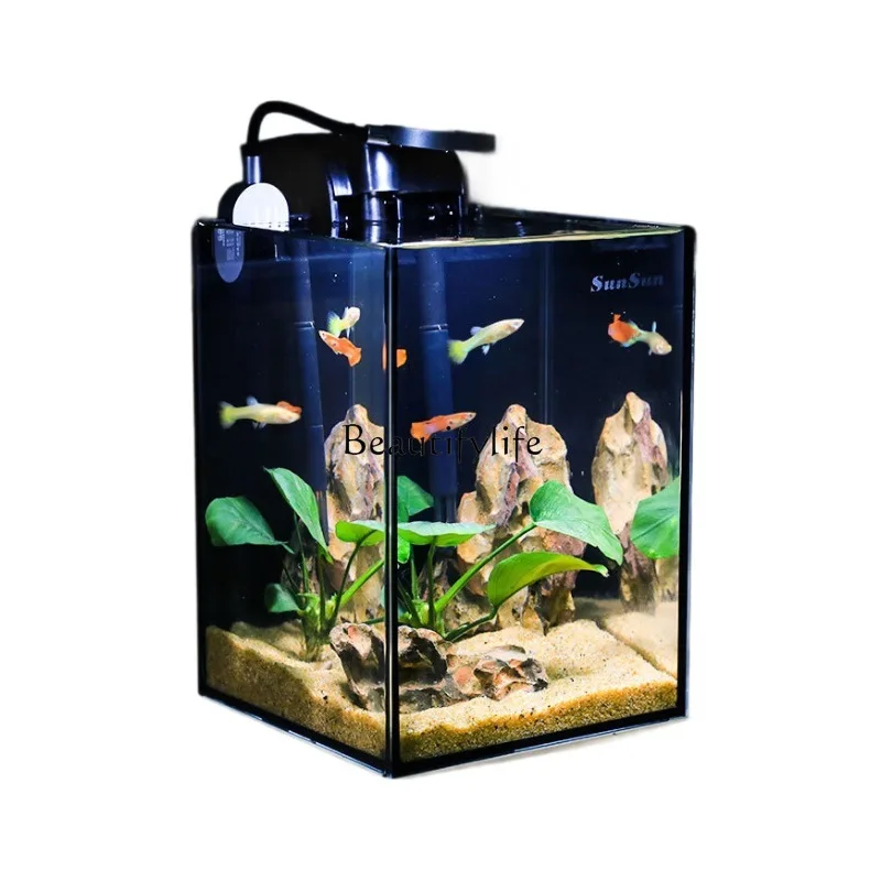 

Ultra-white glass micro-landscape home full set of landscaping creative fish tank