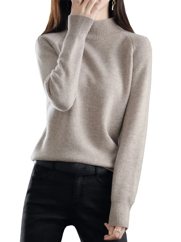 Pull en laine pour femme, col haut, couche de Base, vêtements d'intérieur, coréen, coupe ample, Long, Sve, hiver