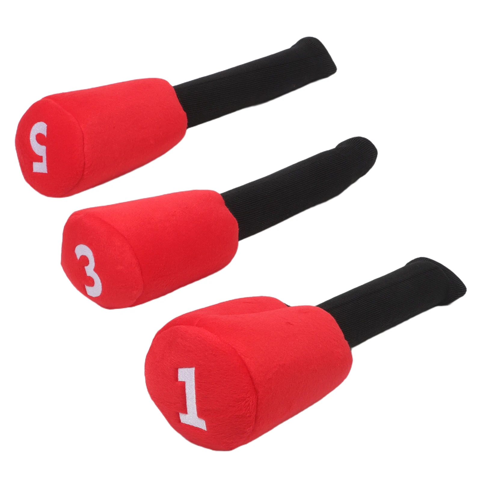 

3pcs Golf Club Headcovers Durable Driver Wood Putter Covers Stylish Red Fit Protection Fairway Club Head Sleeve Set