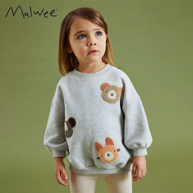 

Cute Girls' Sweatshirt New Fall Collection Trendy European and American Style, Long Sleeve Casual Pullover Toddler Little Girls