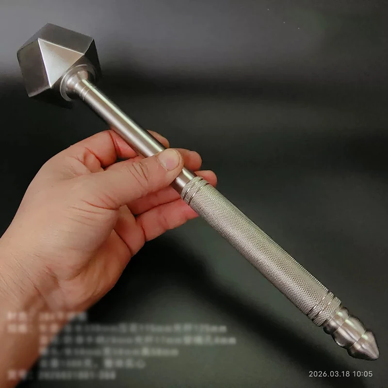 Outdoor Portable EDC Creative Stainless Steel Solid Short Hand Armor Breaking Hammer Car Emergency Window Breaking Tool