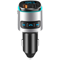 Bluetooth 5.0 Car Bluetooth-compatible Fm Transmitter Colorful Atmosphere Light Card Mp3 Player Charger Cigarette Lighter