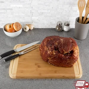 Eco-Friendly Bamboo Cutting Board with Juice Grooves Durable Non-Toxic Antimicrobial Surface Ideal Chopping Serving Kitchen Prep