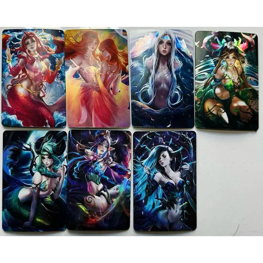 55PC/Set Anime Goddess Story DIY ACG Marin Albedo Premium Flash Card Boy Games Collectible Card Collectible Card Birthday Gift