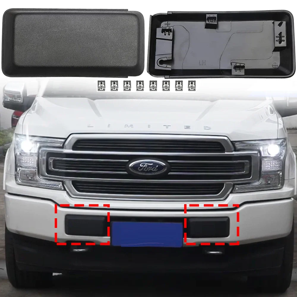 

1Set Left and Right Front Bumper Guards Pads Inserts End Caps Cover Compatible with Pickup Truck 2018 2019 Ford F-150