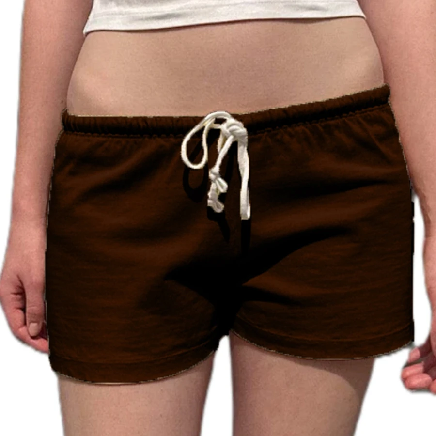 شورت نسائي أساسي برباط كاجوال أنيق بلون سادة منخفض الارتفاع لجميع المواسم