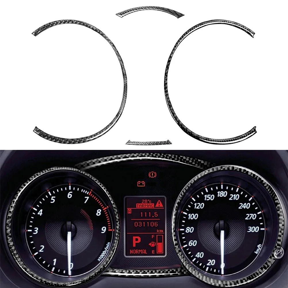 4 Pcs Carbon Fiber Car Speedometer Panel Frame Trim For Mitsubishi Lancer EVO X MR 2008 2009 2010 2011 2012 2013 2014 2015