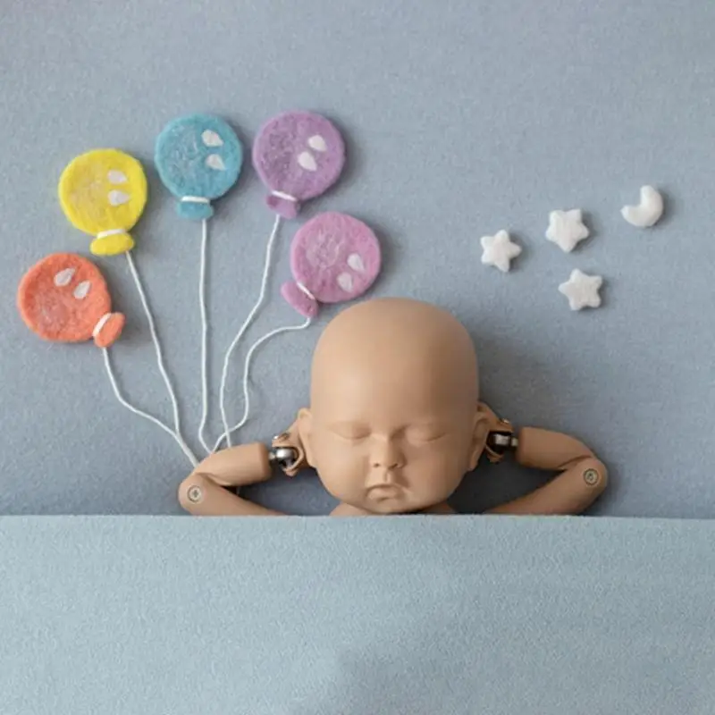 K92D Baby Wool Felt บอลลูน Cloud ดาว Moon ตกแต่งทารกแรกเกิดการถ่ายภาพ Prop