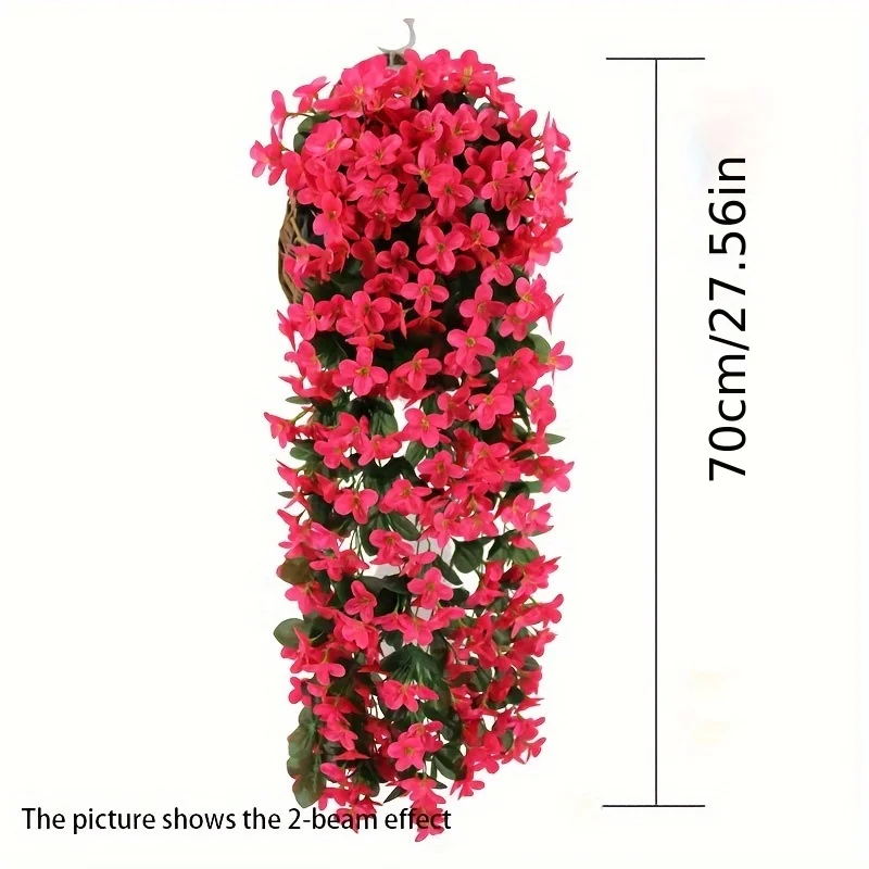 1pc Violet Hanging Flowers Artificial Decor, Petal Silk Violet Simulation Hanging Plant, Faux Hanging Violets Hanging Artificial image 3