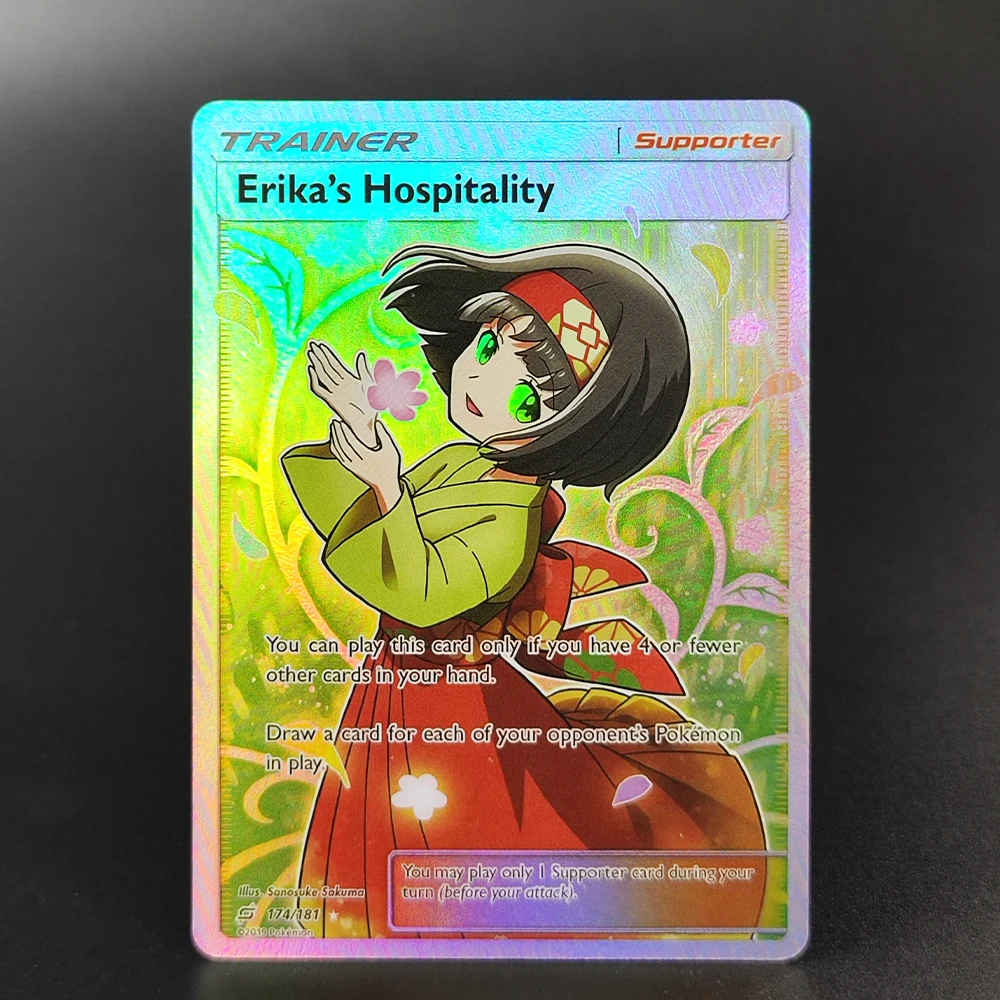 Proxy PKM Trainer Card Bianca Iono Green Exploration Erika Hospitality Iris Hex Maniac Carmine English Collection Game Card