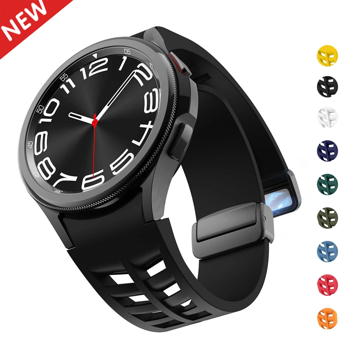 

Magnetic Silicone band for Samsung Watch 7 6 5 pro 44mm 40mm 45mm FE Sport Bracelet For Galaxy Watch 6 Classic 43mm 47mm Strap