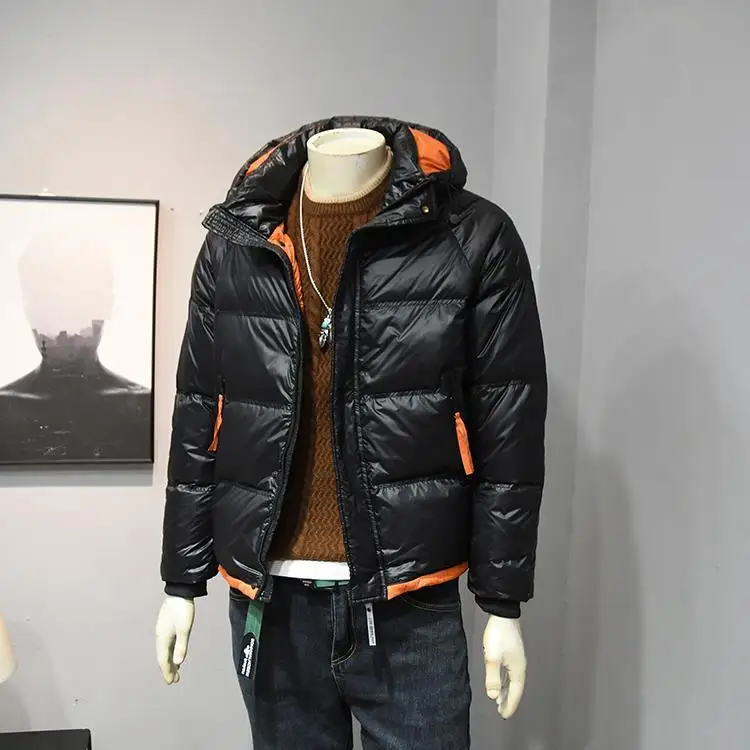 

Casual Hooded Men's Cotton Jacket Stylish down Filled Winter Coat Trendy Slim Fit Short Style Waterproof Thickened Youth Popular