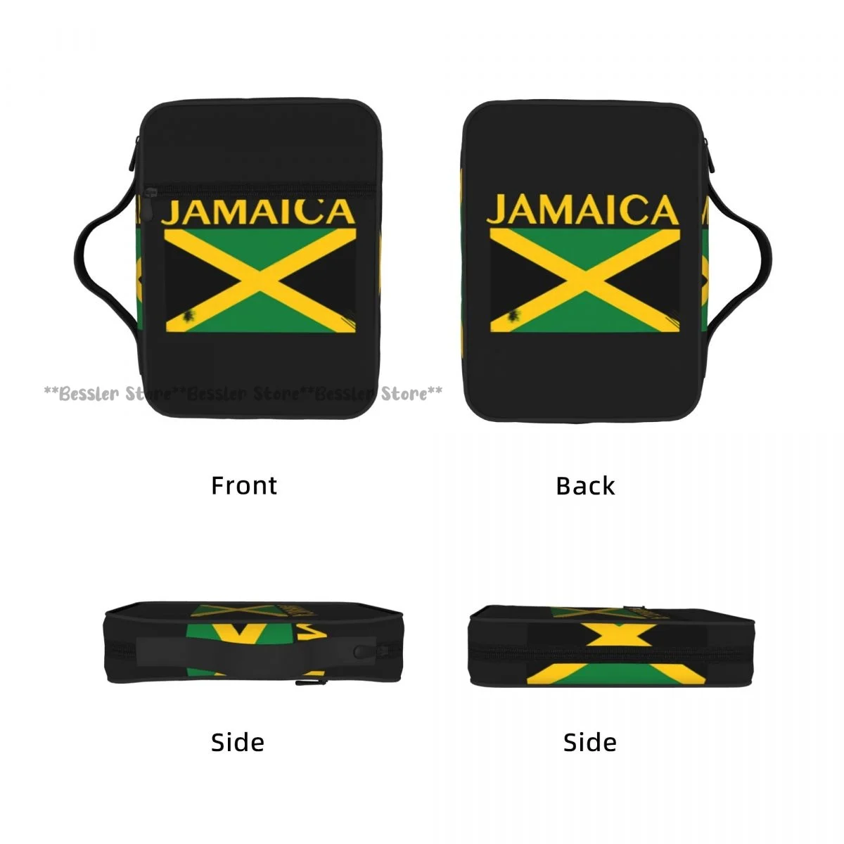 Bible Cover Book Case Carry Bag Jamaica Flag Storage Bag Multiple Pockets Church Bag With Handle To Hold Pen Book