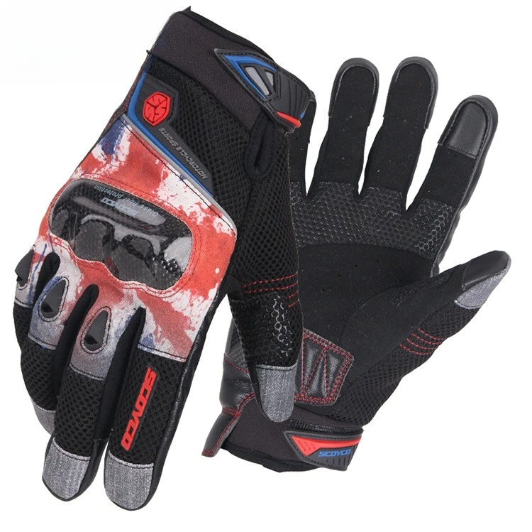 Moto Touch Screen Gloves Riding Gloves Summer Breathable Finger Gloves Full Finger Off Road Motorcycle Electronic Bicycle